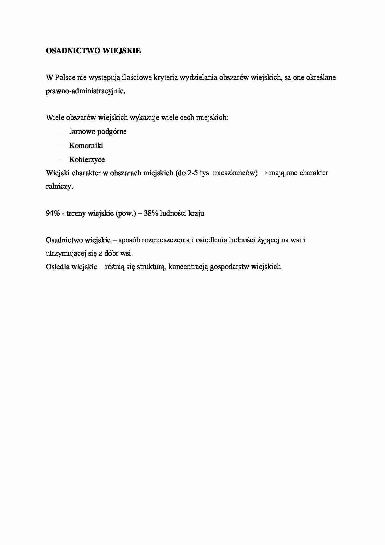 Osadnictwo wiejskie - strona 1