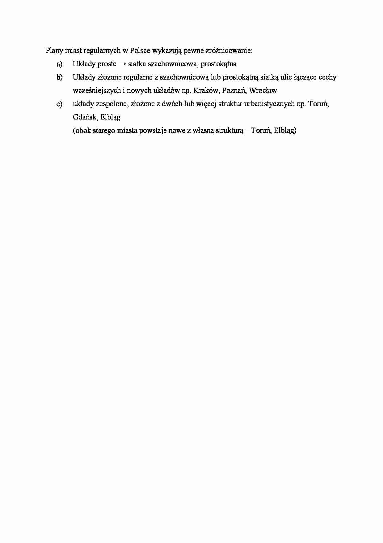 Zróżnicowanie planów miast w Polsce - strona 1