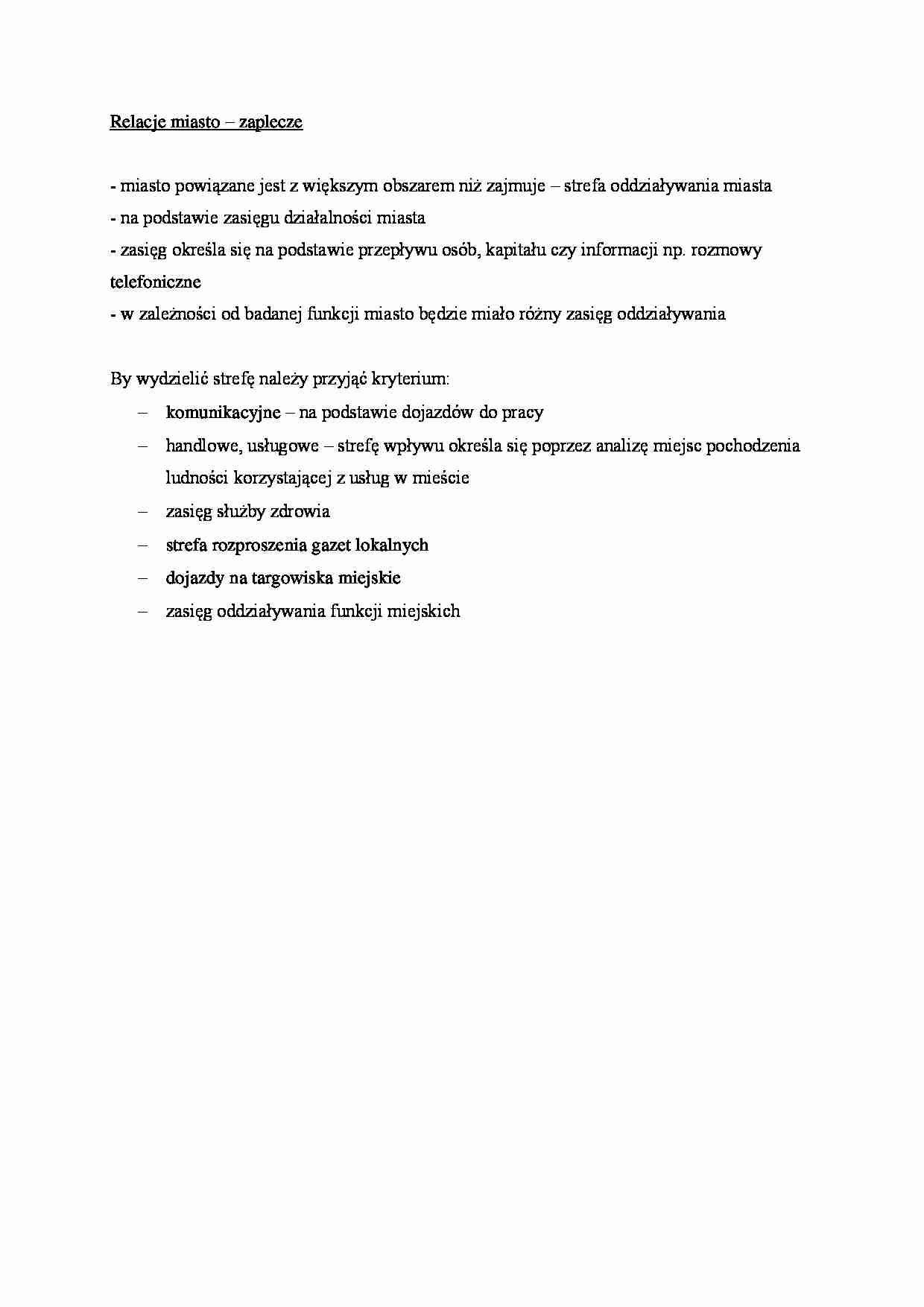 Relacje miasto - zaplecze - strona 1