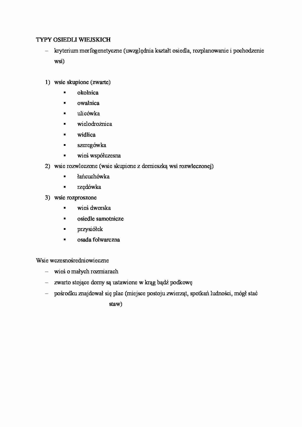 Typy osiedli wiejskich - strona 1