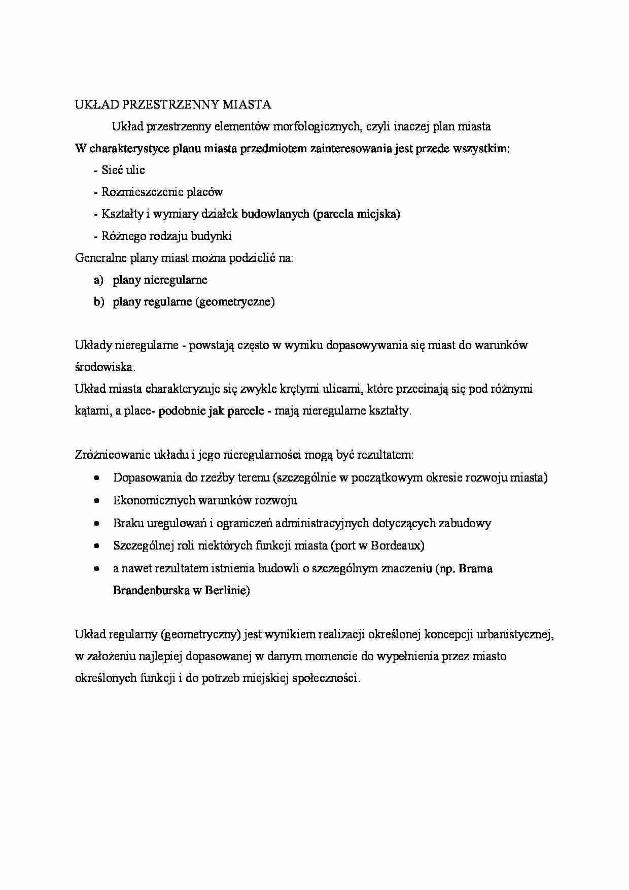 Układ przestrzenny miasta - strona 1