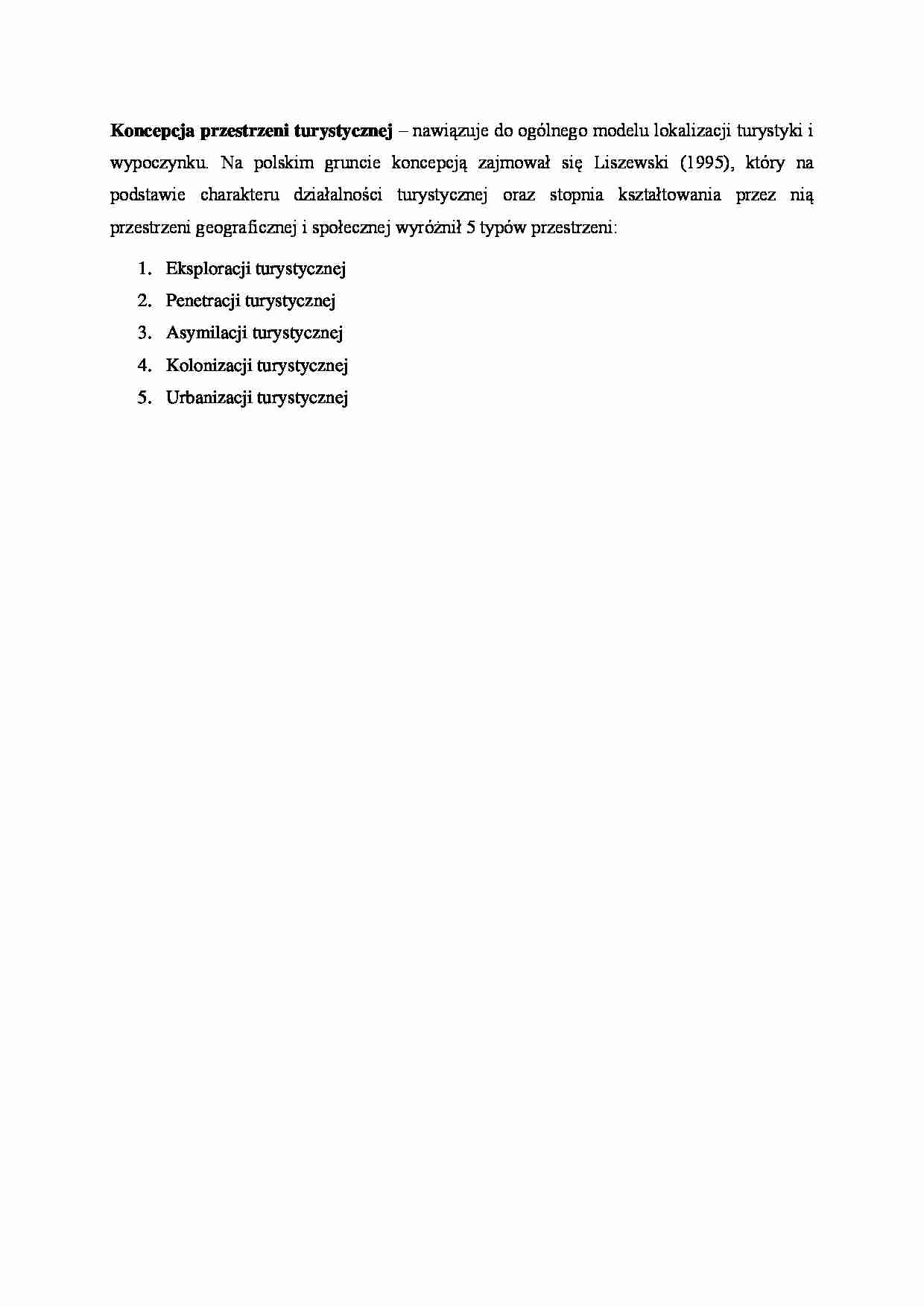 Koncepcja przestrzeni turystycznej - strona 1