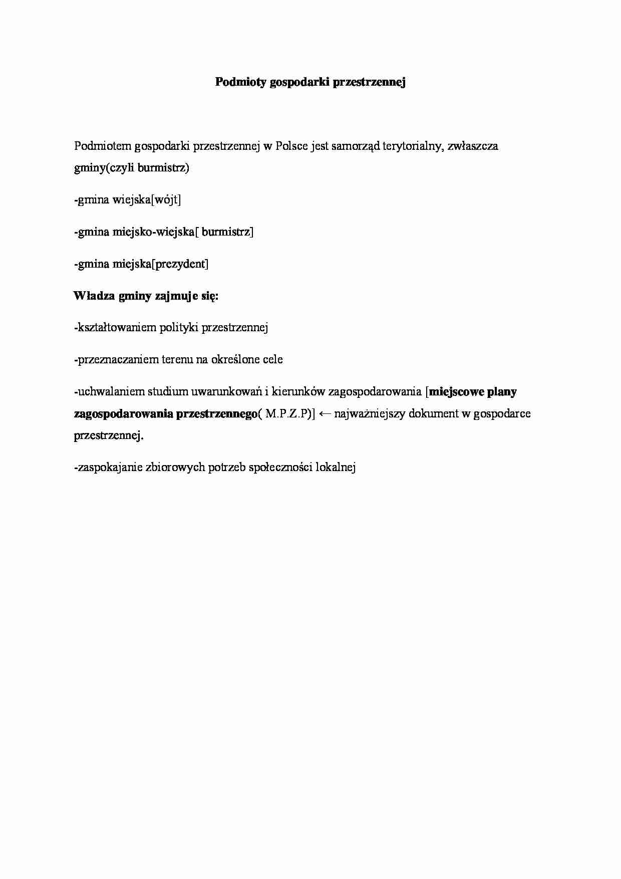 Podmioty gospodarki przestrzennej - strona 1