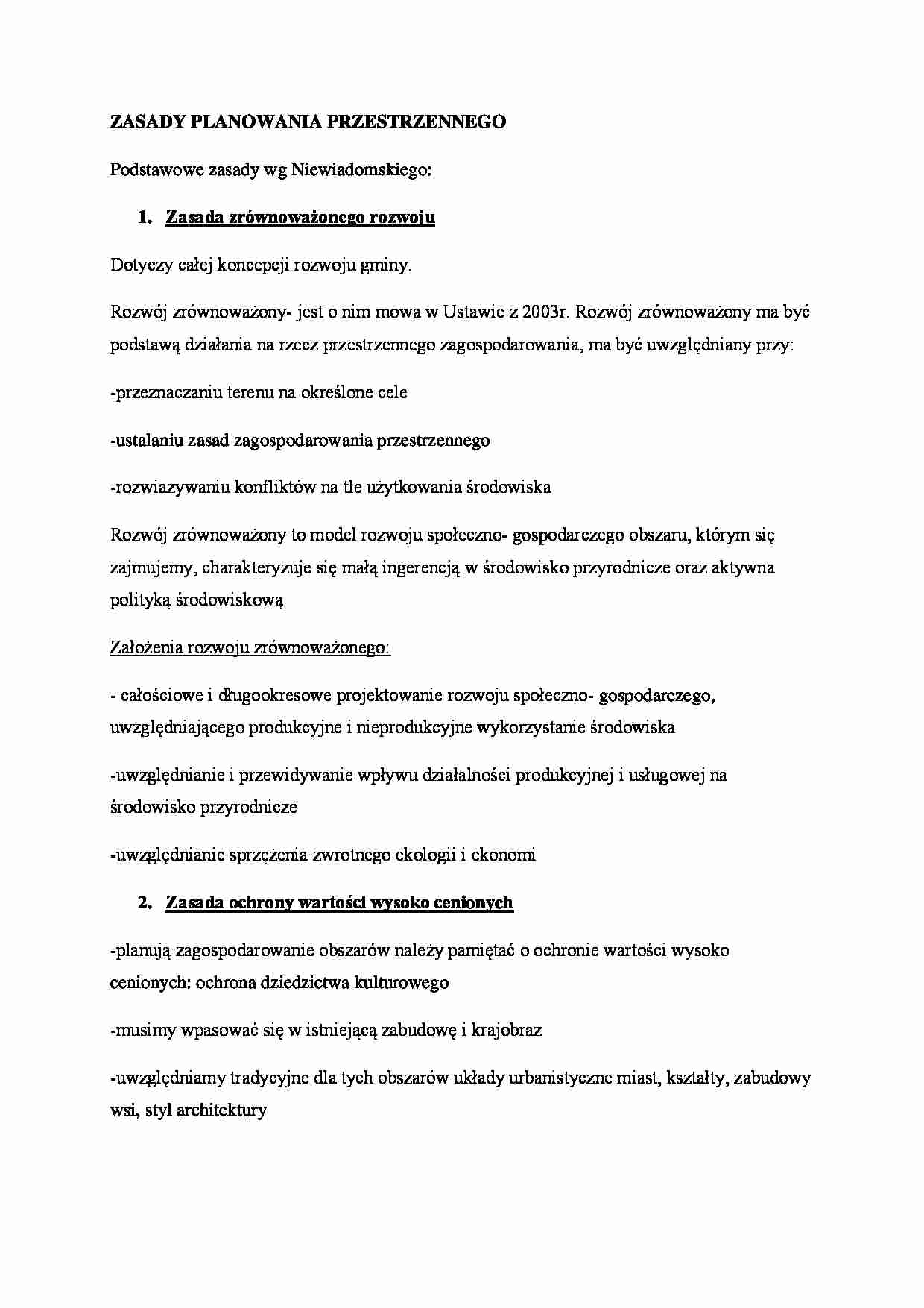 Zasady planowania przestrzennego - strona 1