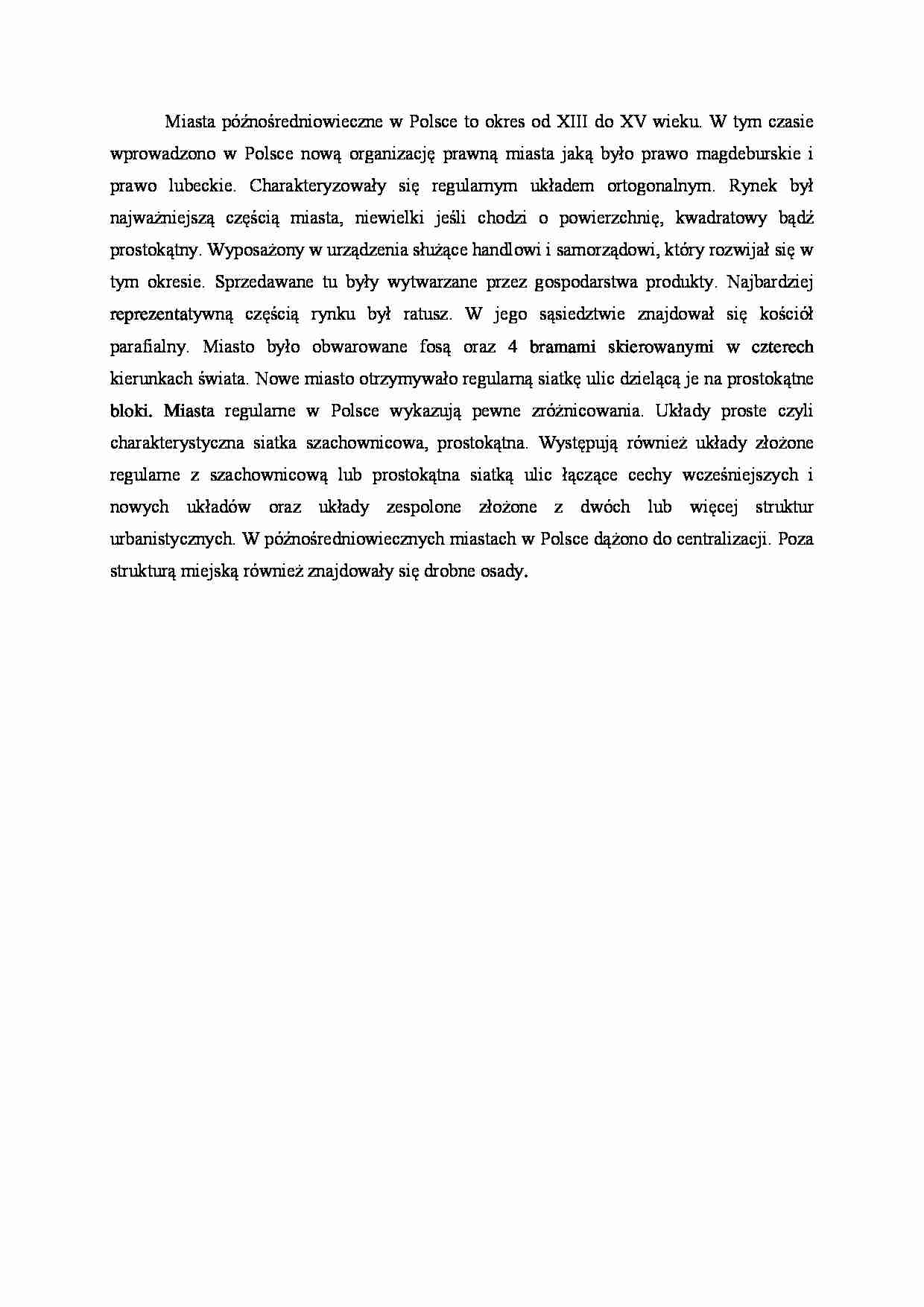 Miasta późnośredniowieczne w Polsce - strona 1