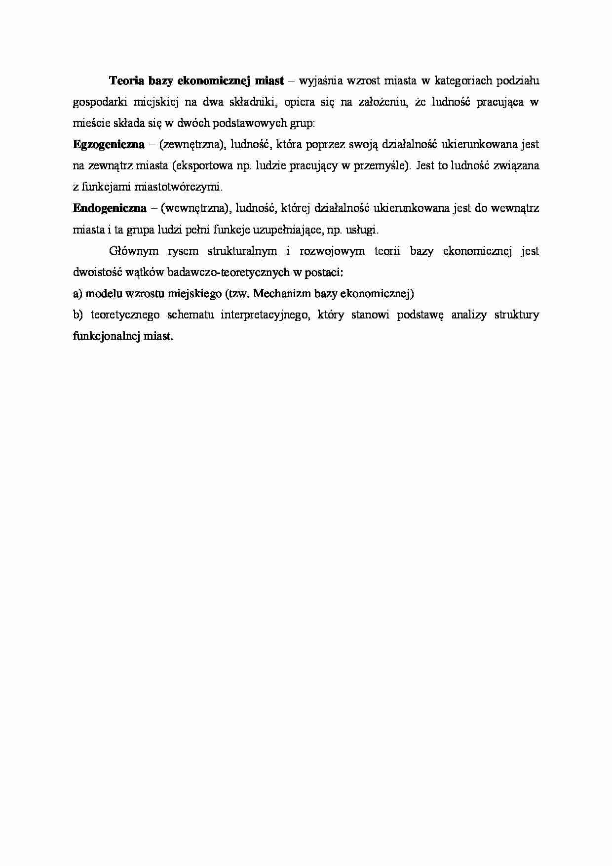 Teoria bazy ekonomicznej miast - strona 1