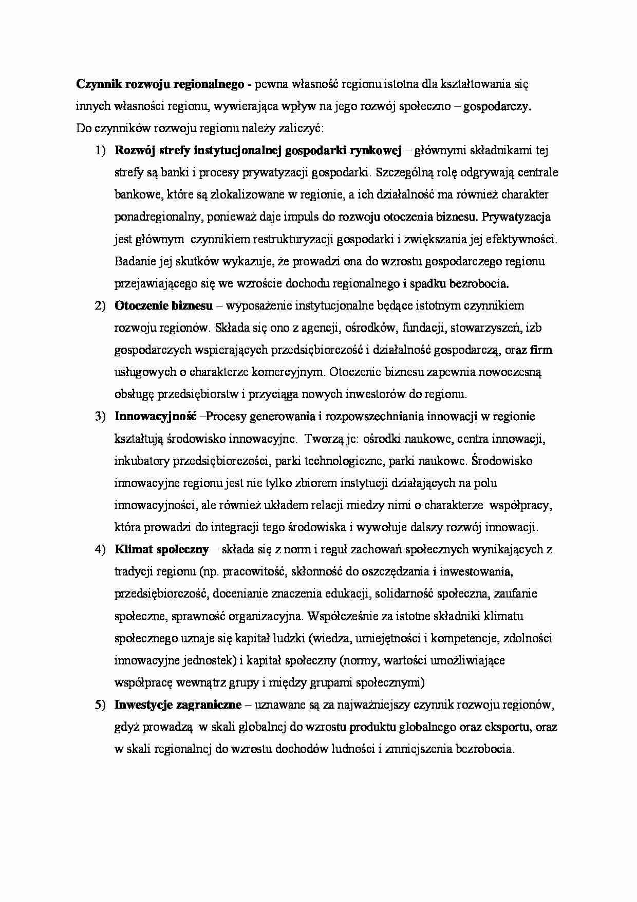 Czynnik rozwoju regionalnego - strona 1