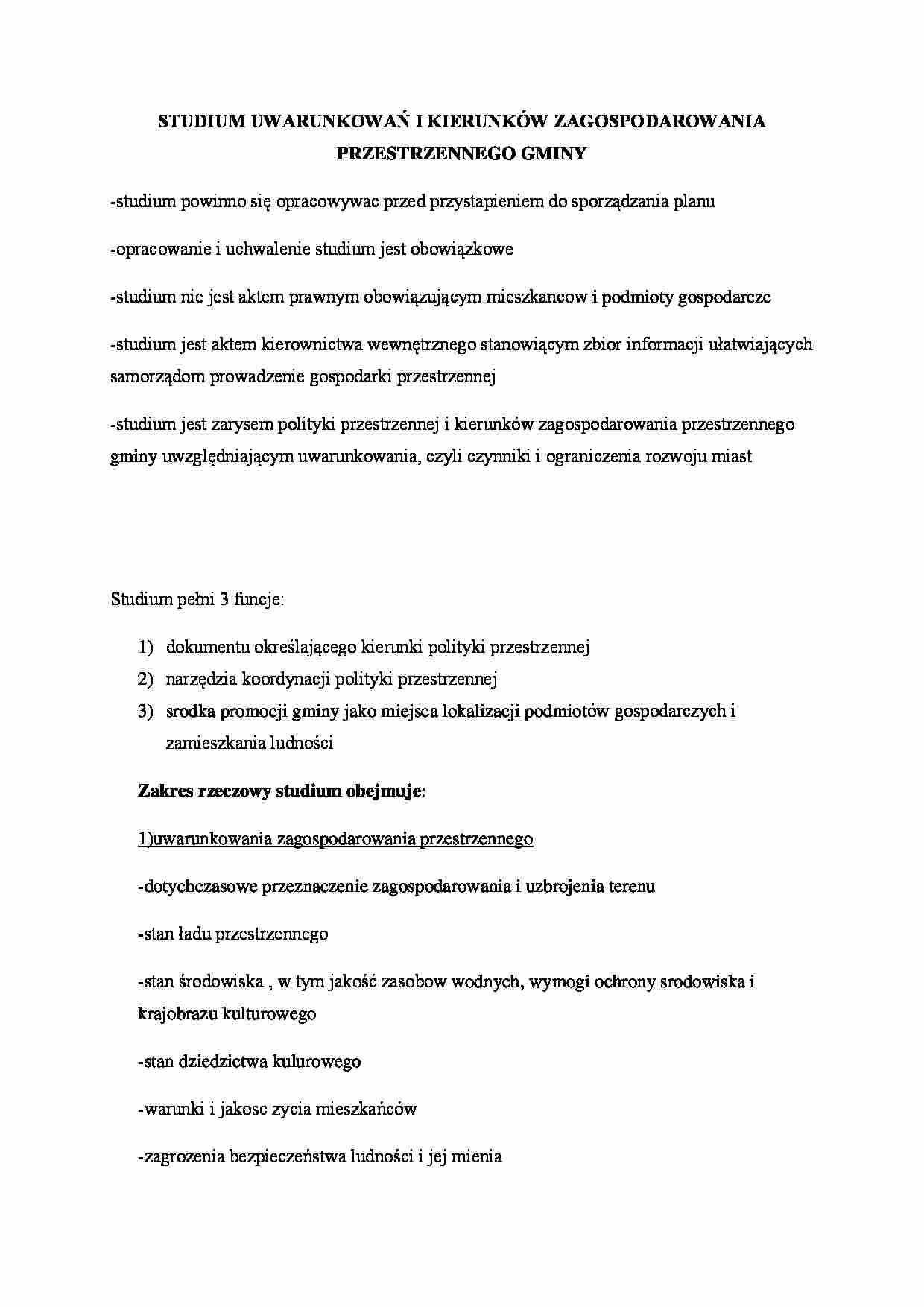 Zagospodarowanie przestrrzenne gminy. - strona 1