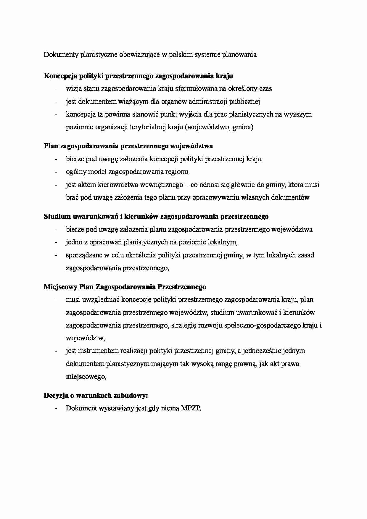 Dokumenty planistyczne - strona 1