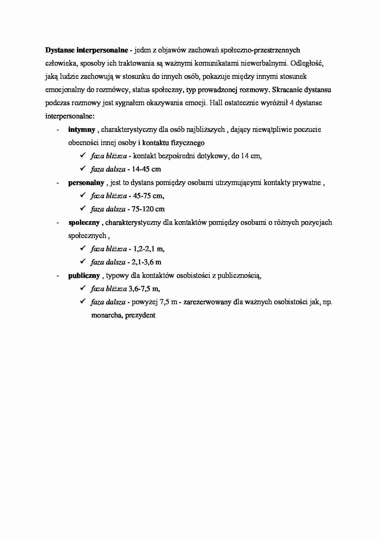 Dystanse interpersonalne - strona 1