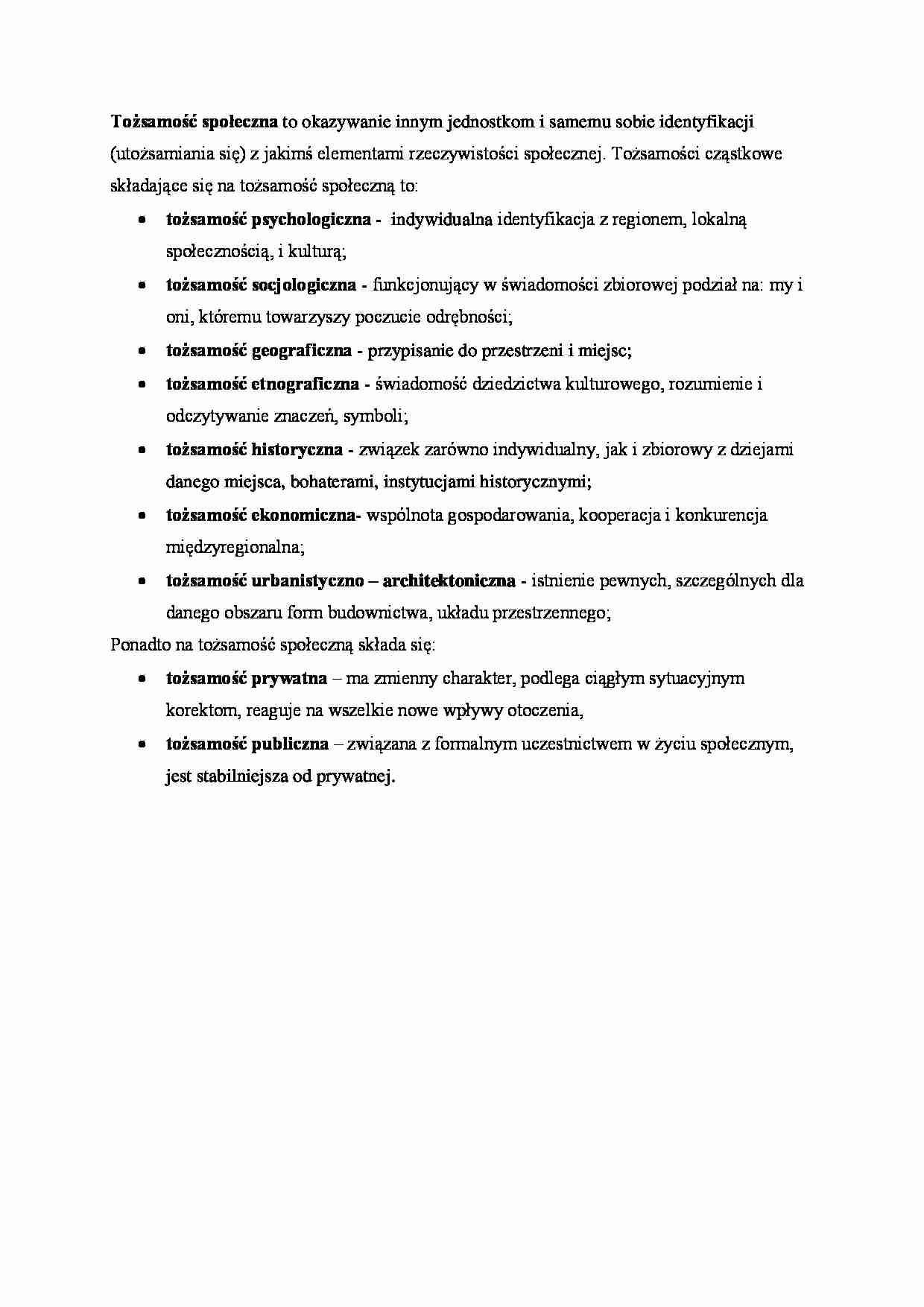 Tożsamość społeczna  - strona 1