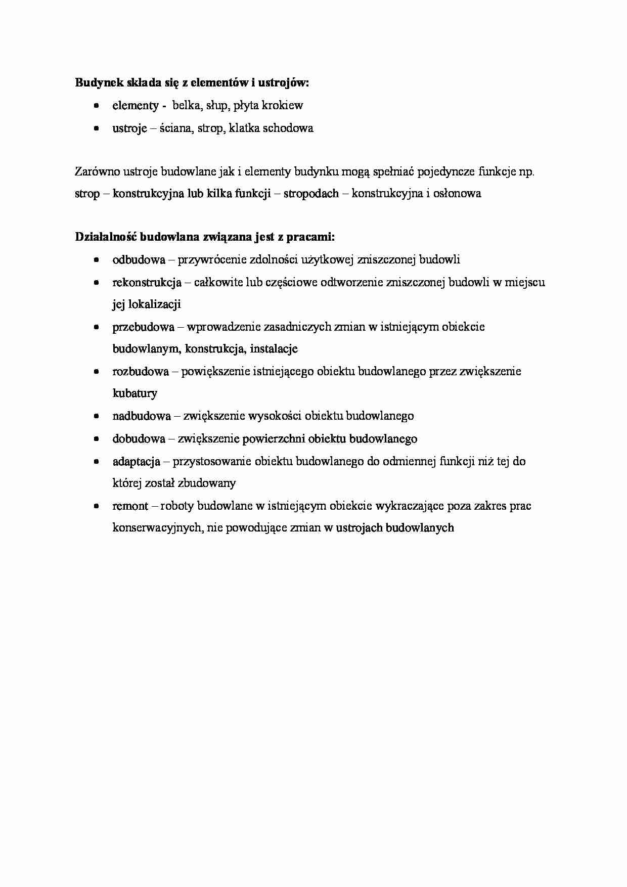 Budynek i działalność budowlana. - strona 1