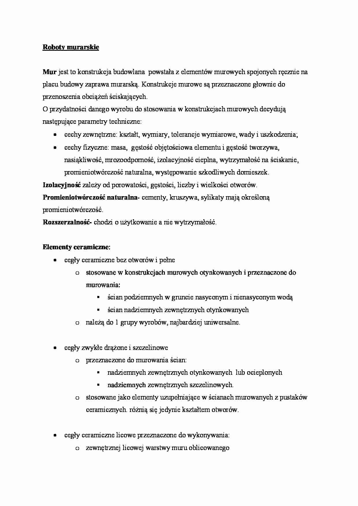 Roboty murarskie - omówienie - strona 1