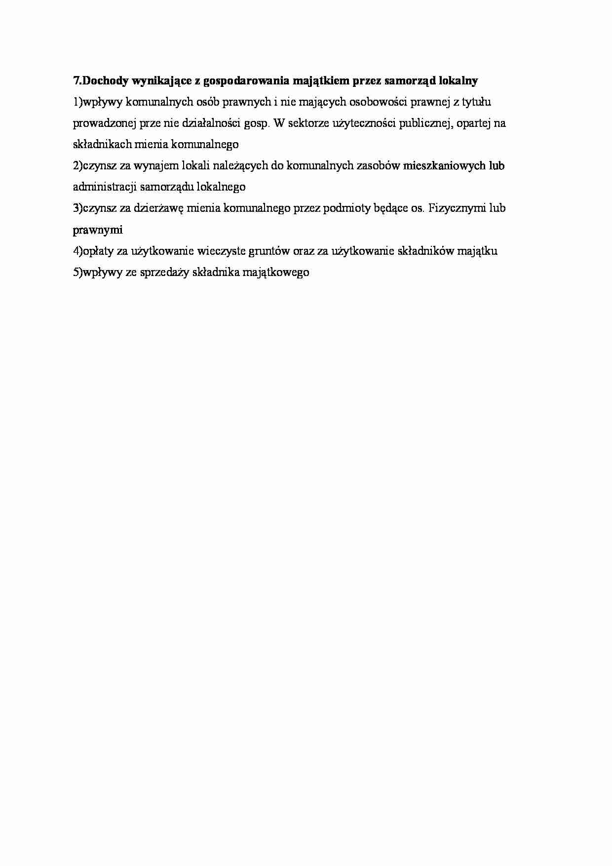 Dochody z gospodarowania majątkiem przez samorząd lokalny - strona 1