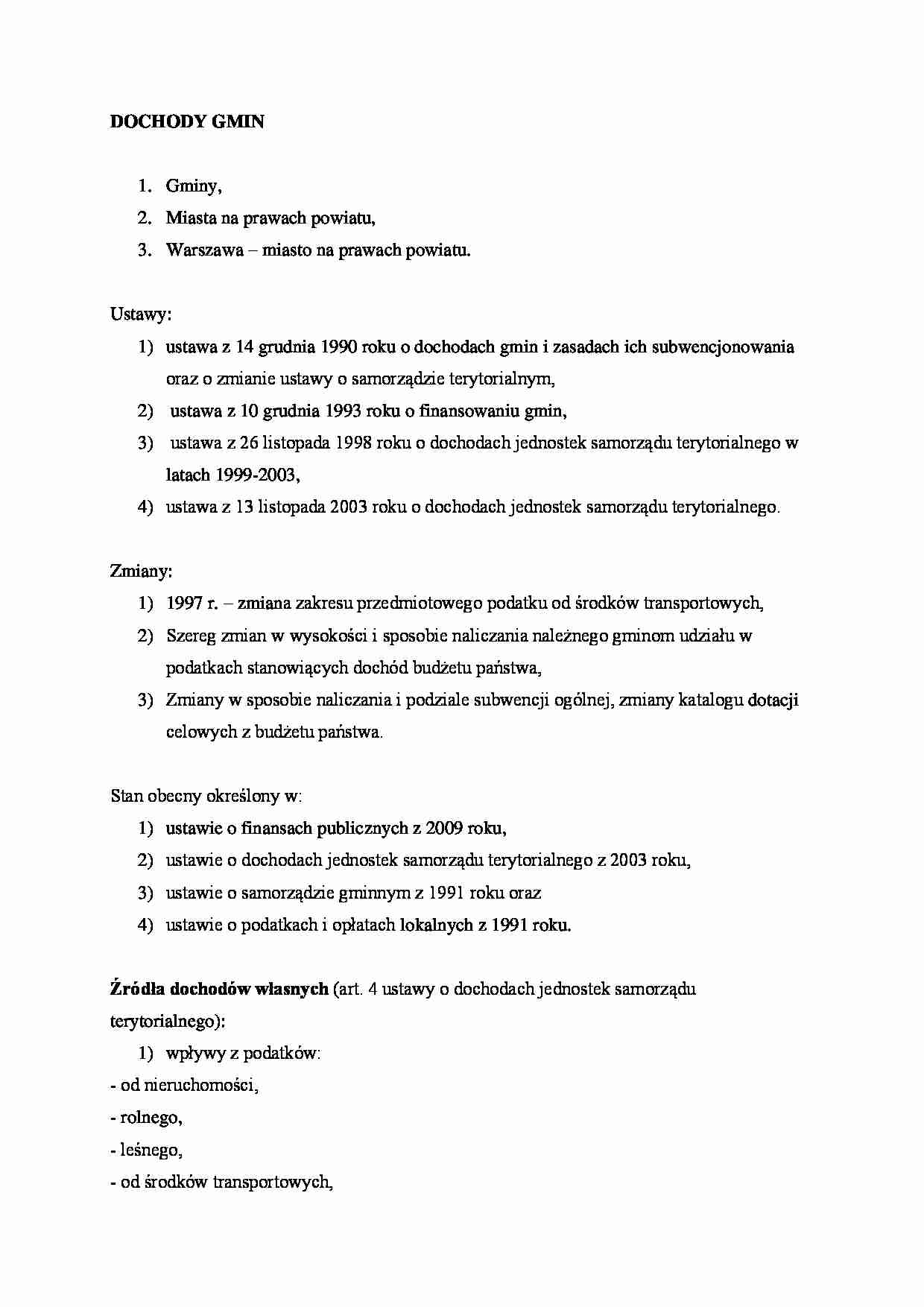 Dochody gmin. - strona 1