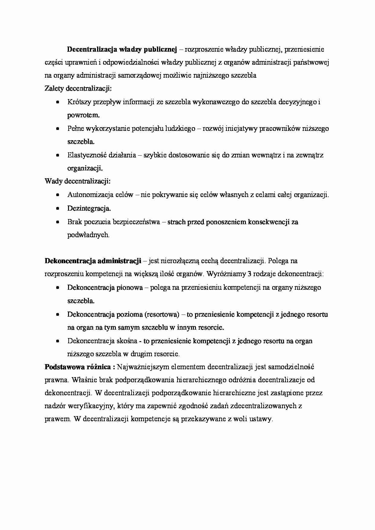 Decentralizacja władzy publicznej - strona 1