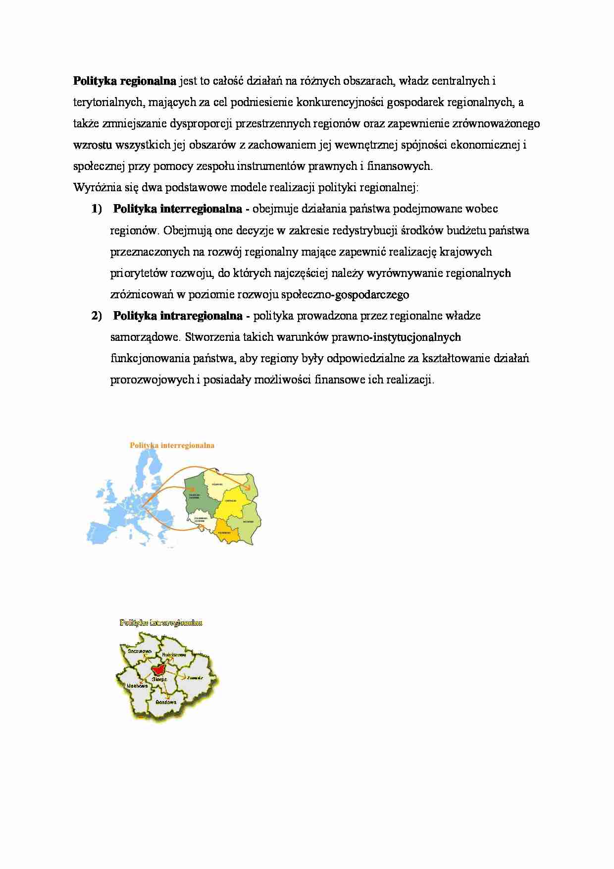 Modele realizacji polityki regionalnej - strona 1