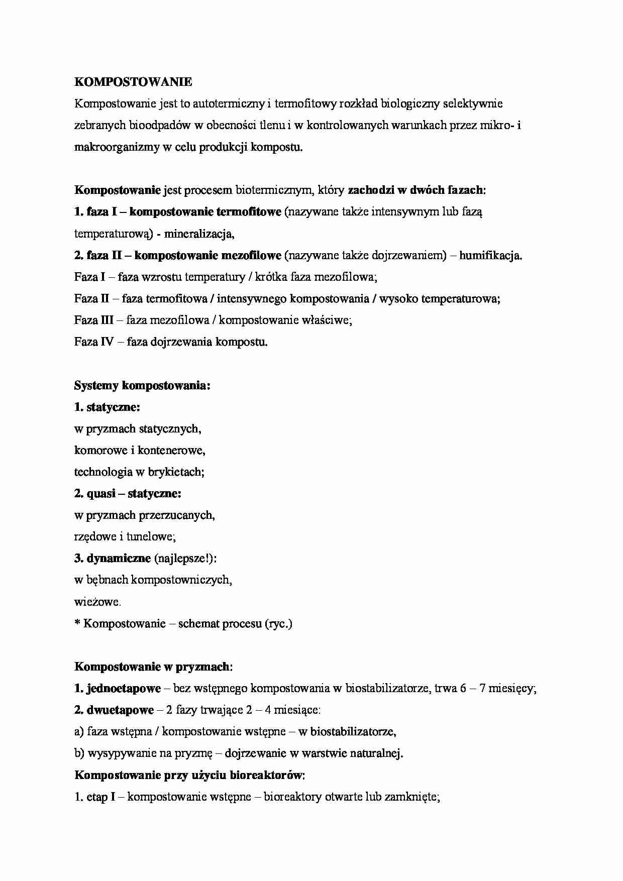 Kompostowanie jako proces biotermiczny. - strona 1