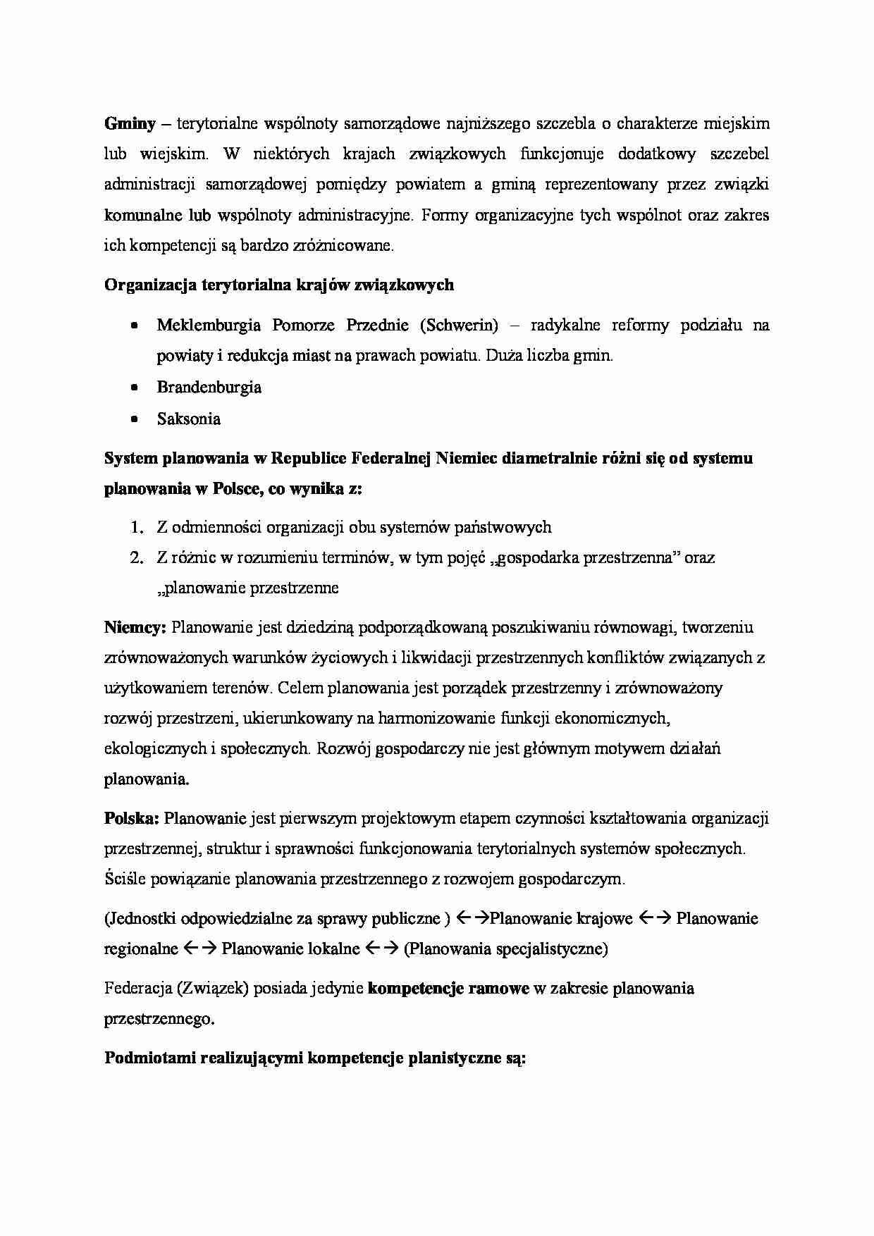 System planowania w Republice Federalnej Niemiec - strona 1