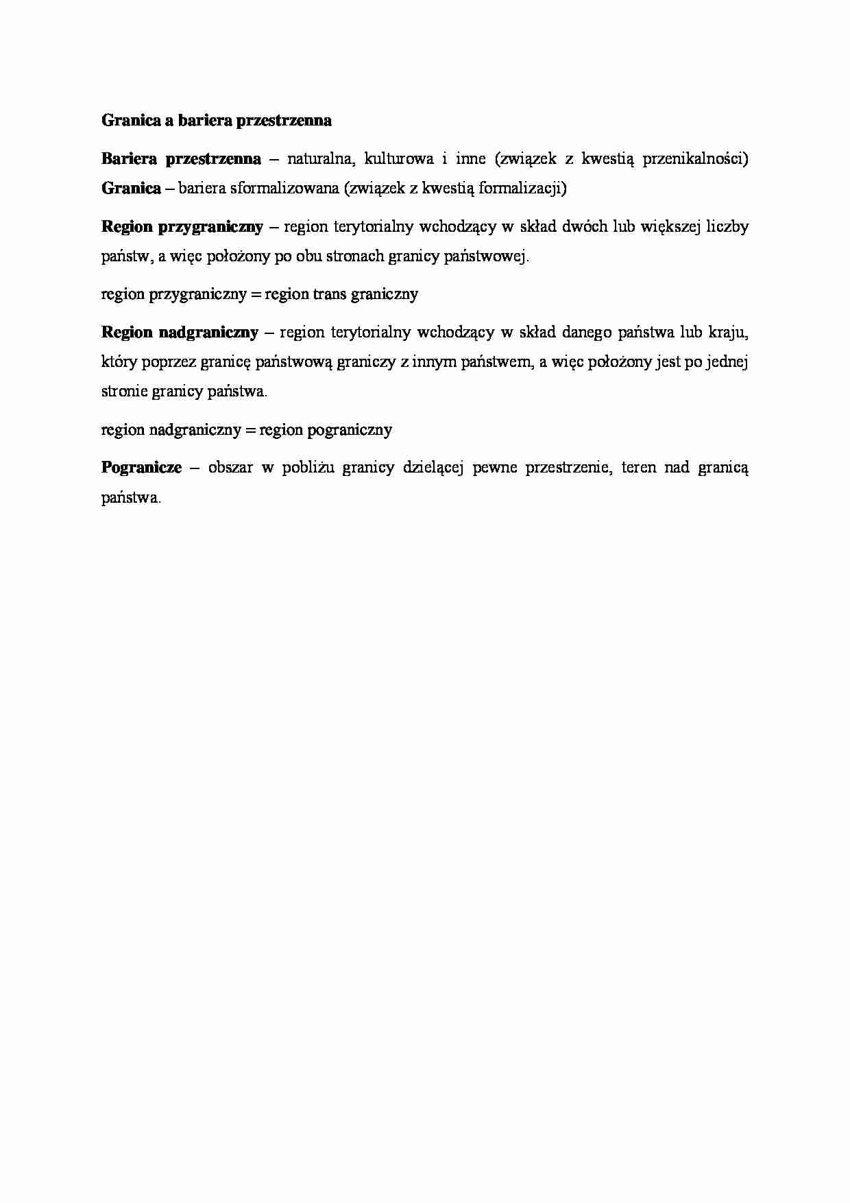 Granica a bariera przestrzenna - strona 1