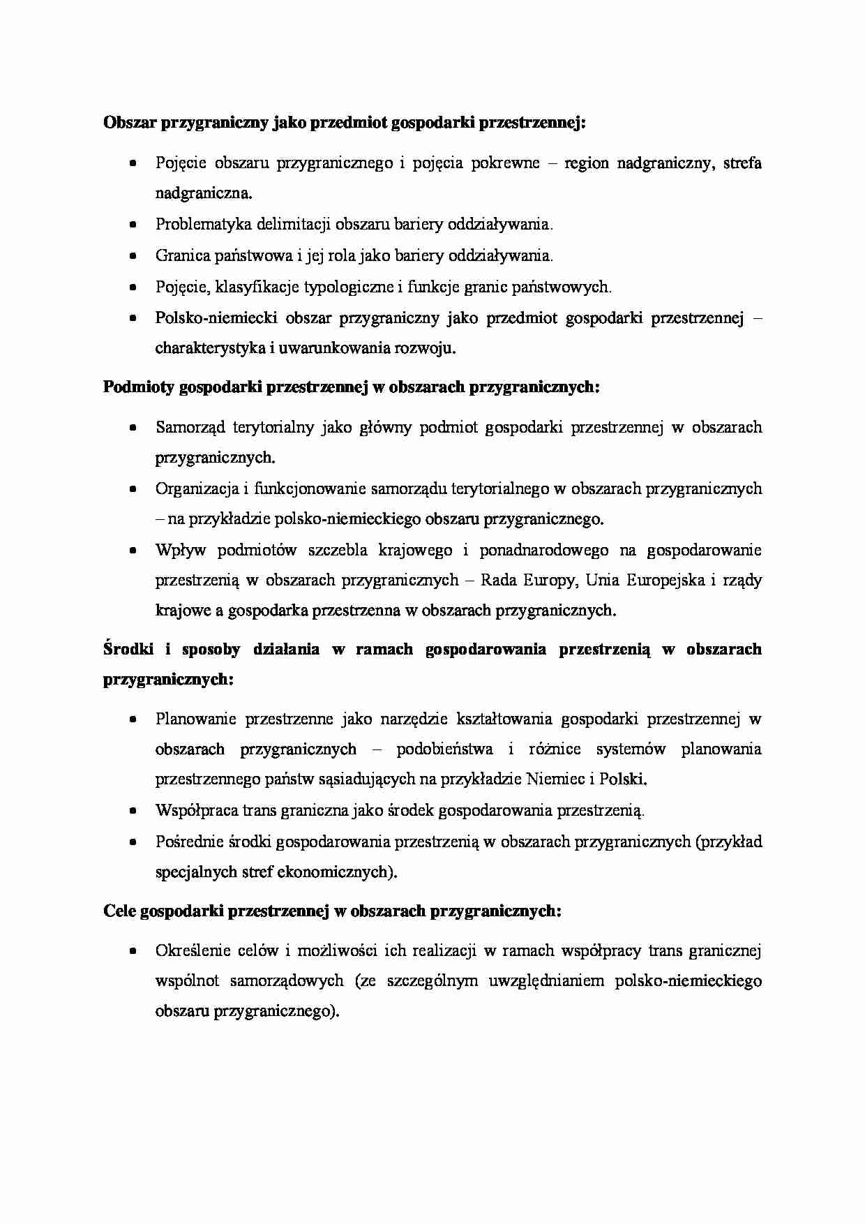 Obszar przygraniczny jako przedmiot gospodarki przestrzennej - strona 1