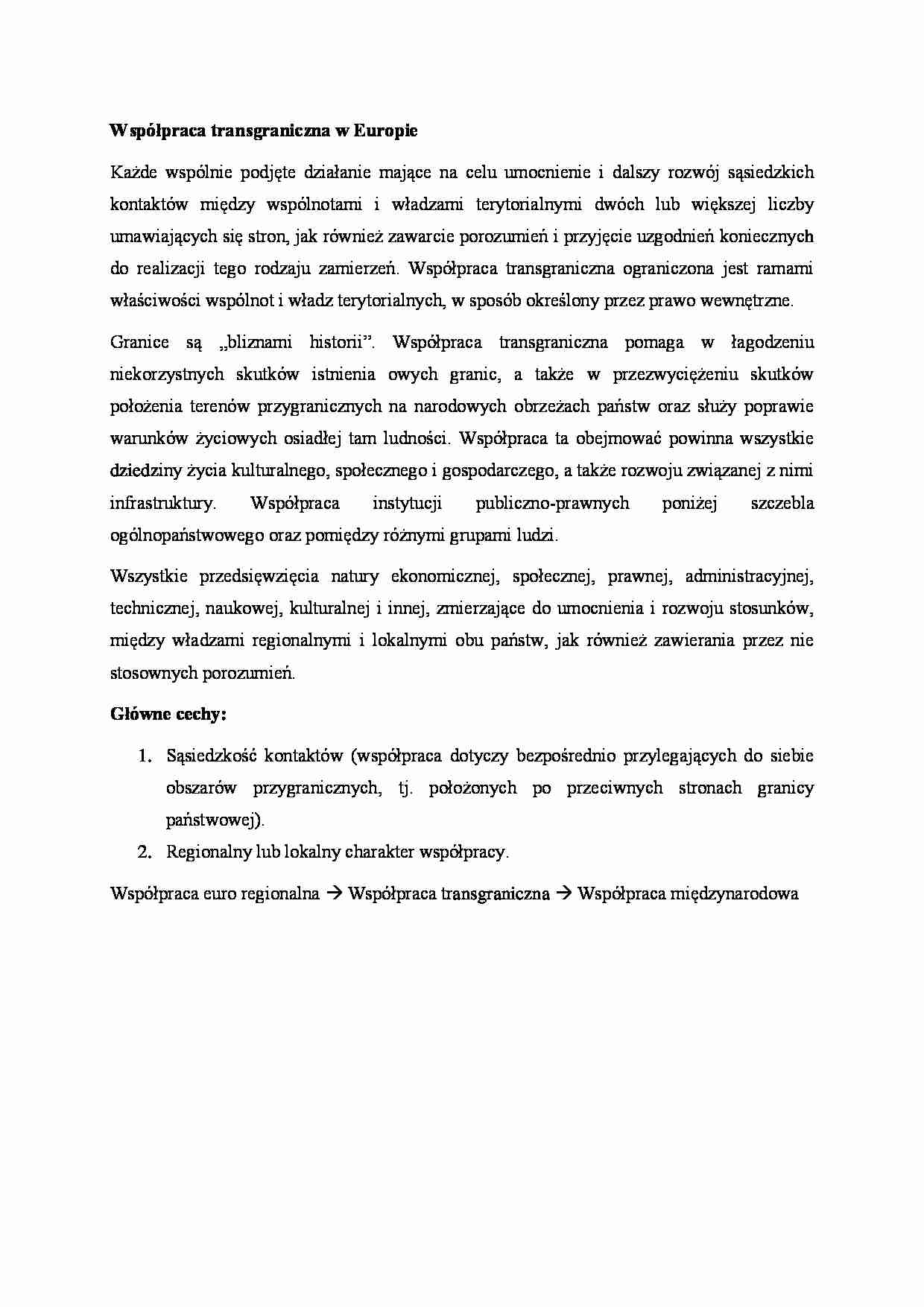 Współpraca transgraniczna w Europie - strona 1