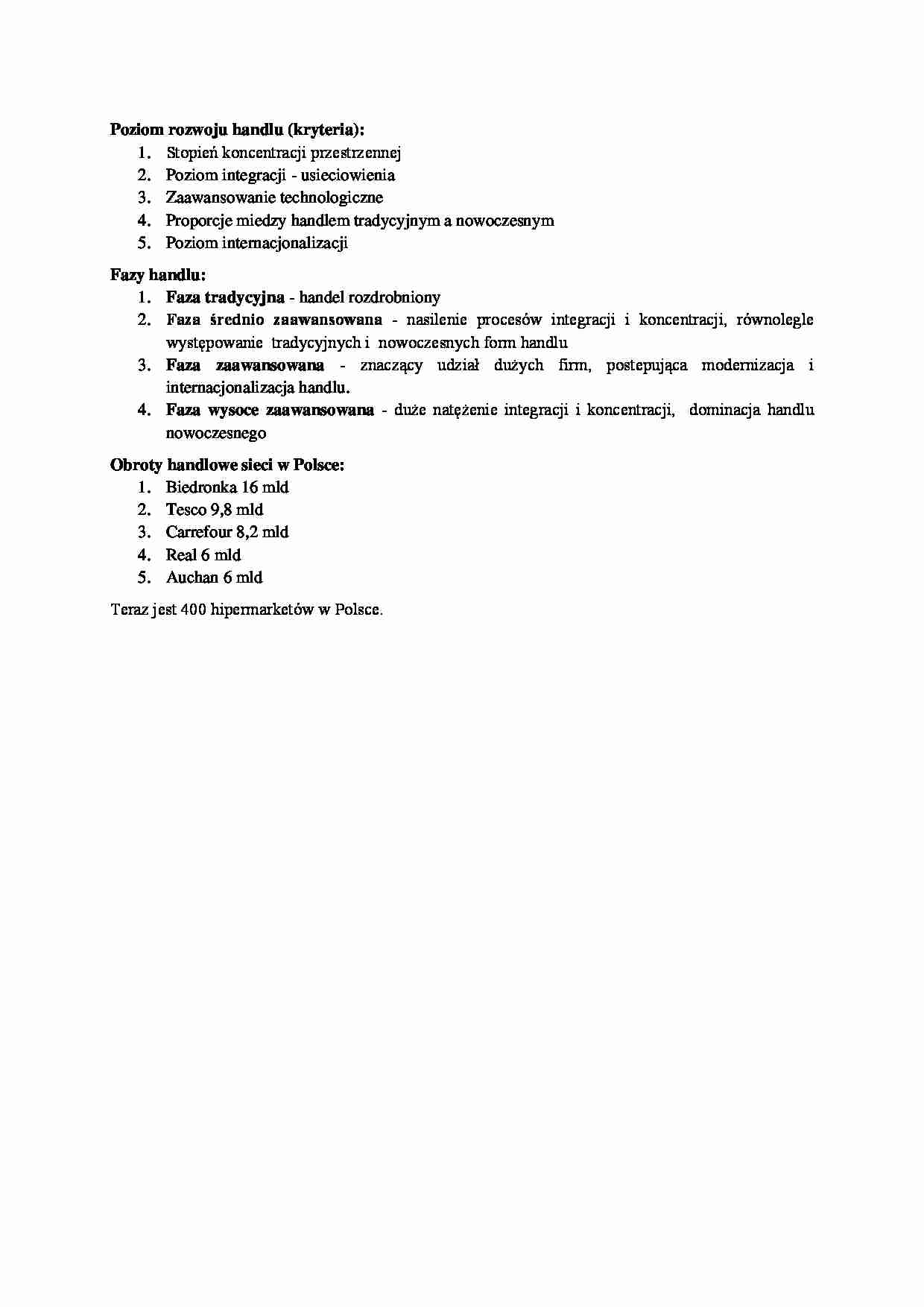 Poziom rozwoju handlu - strona 1