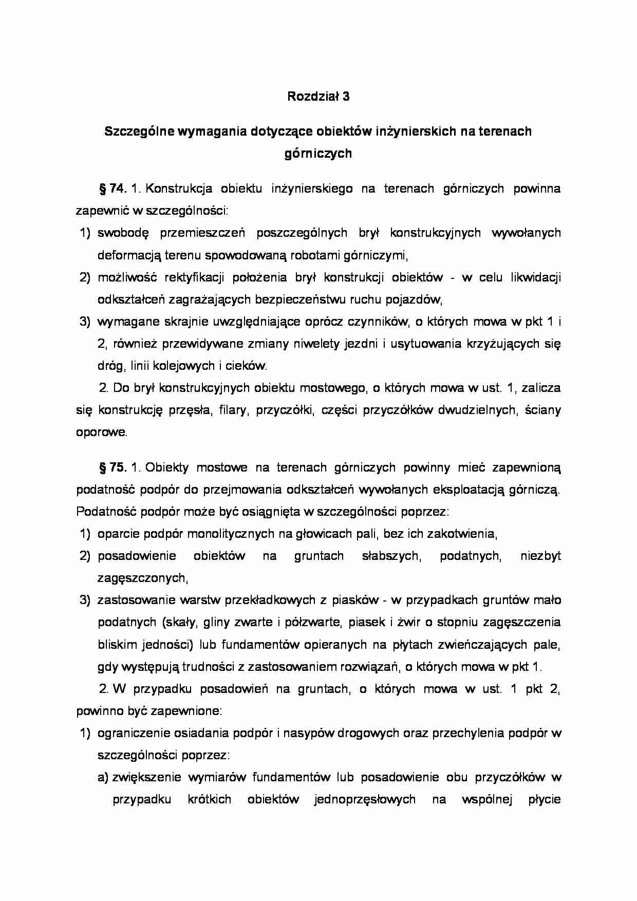 Wymagania dotyczące obiektów inżynierskich na terenach górniczych - strona 1