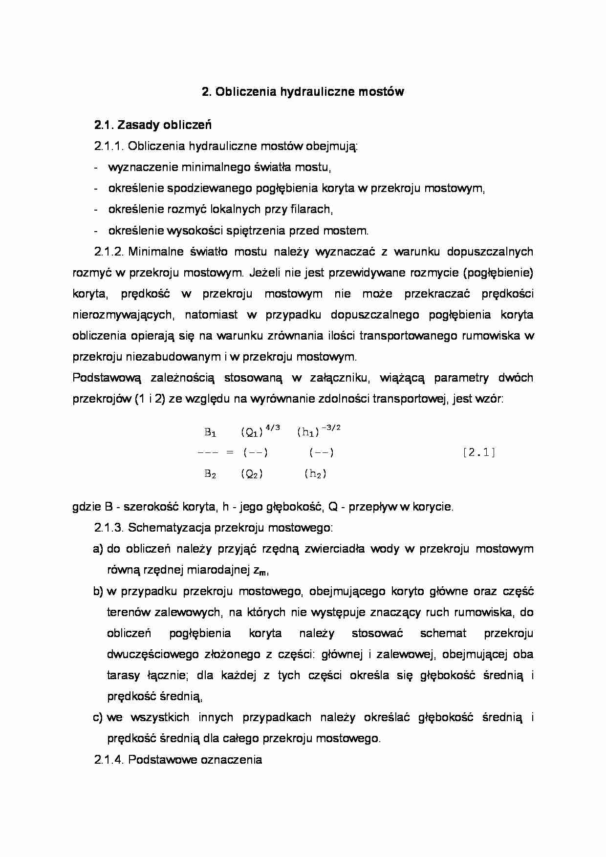 Obliczenia hydrauliczne mostów - strona 1