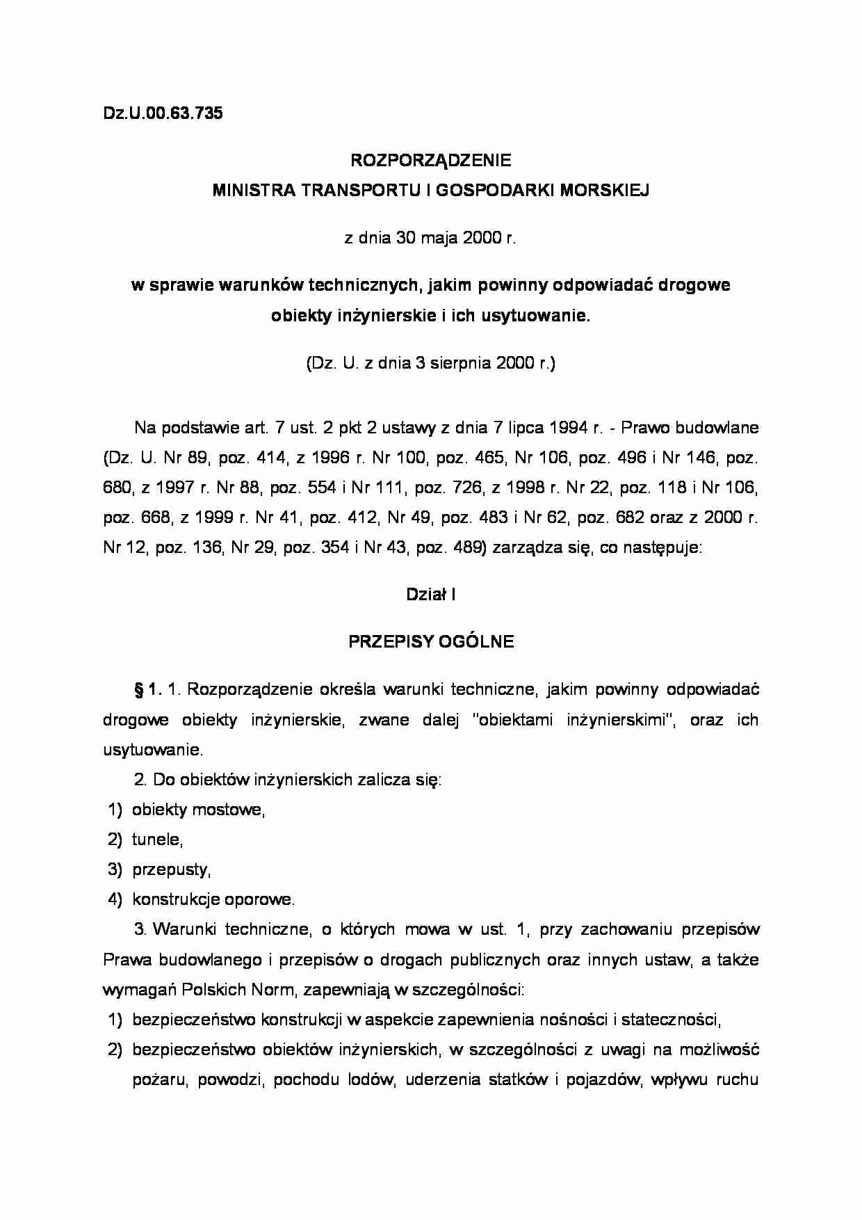 Warunki techniczne obiektów drogowych. - strona 1