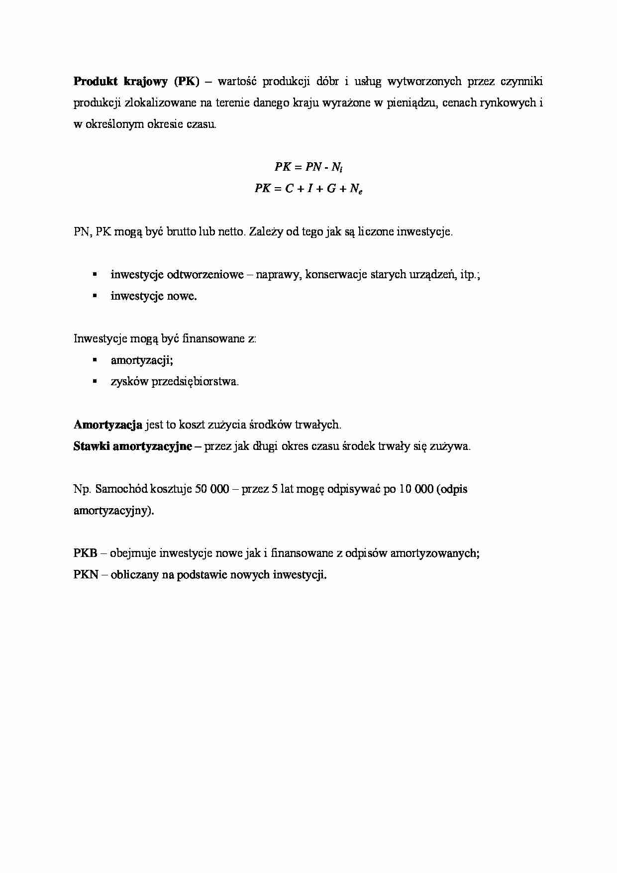 Produkt krajowy i stawki amortyzacyjne - strona 1