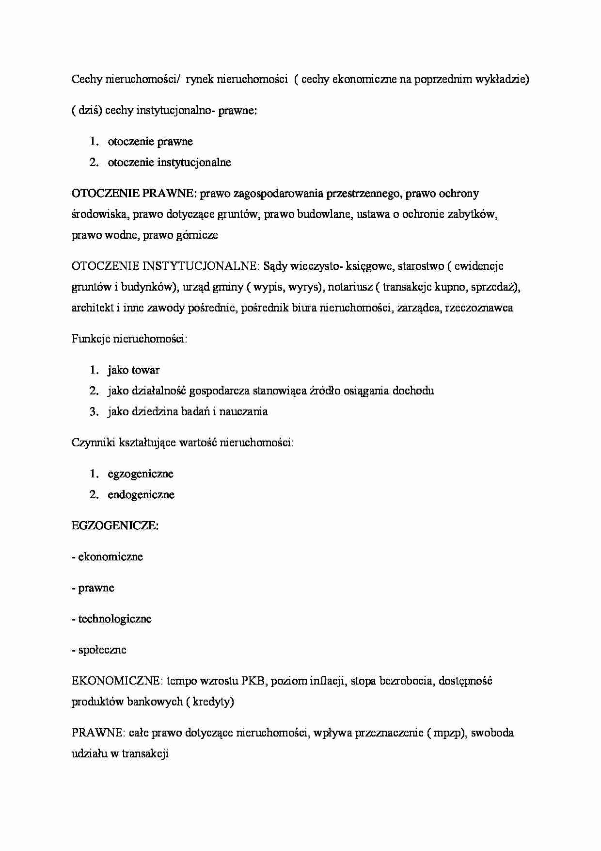 Cechy i funkcje nieruchomości. - strona 1