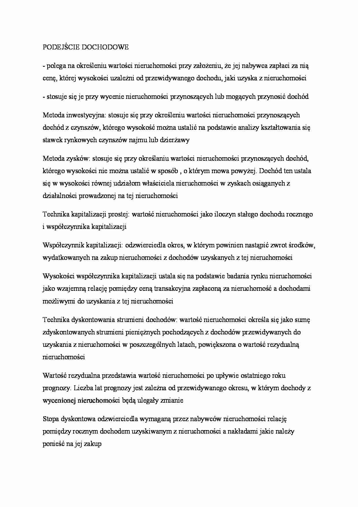 Podejście dochodowe. - strona 1