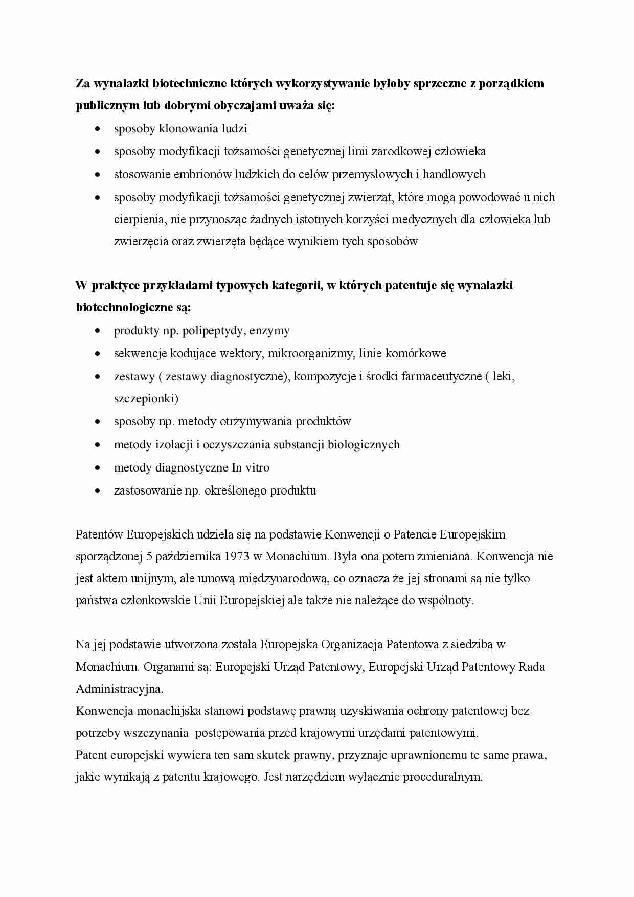 Patentowanie wynalazków biotechnologicznych. - strona 1