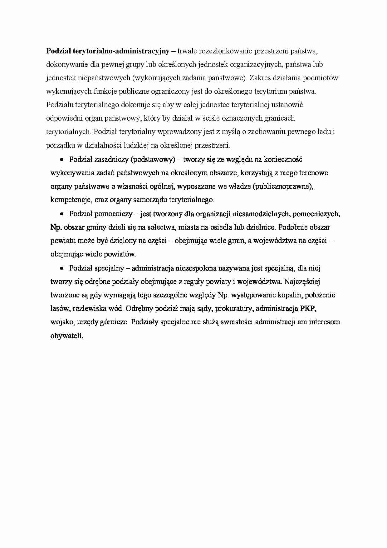 Podział terytorialno-administracyjny i jego rodzaje. - strona 1