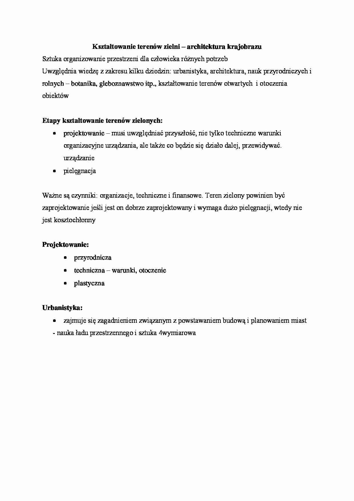 Kształtowanie terenów zielni - architektura krajobrazu - strona 1