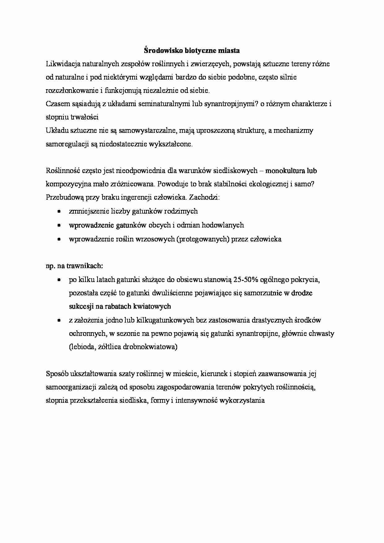 Środowisko biotyczne miasta - strona 1