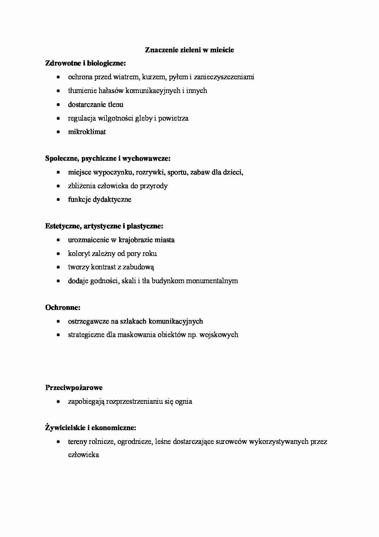 Znaczenie zieleni w mieście - strona 1