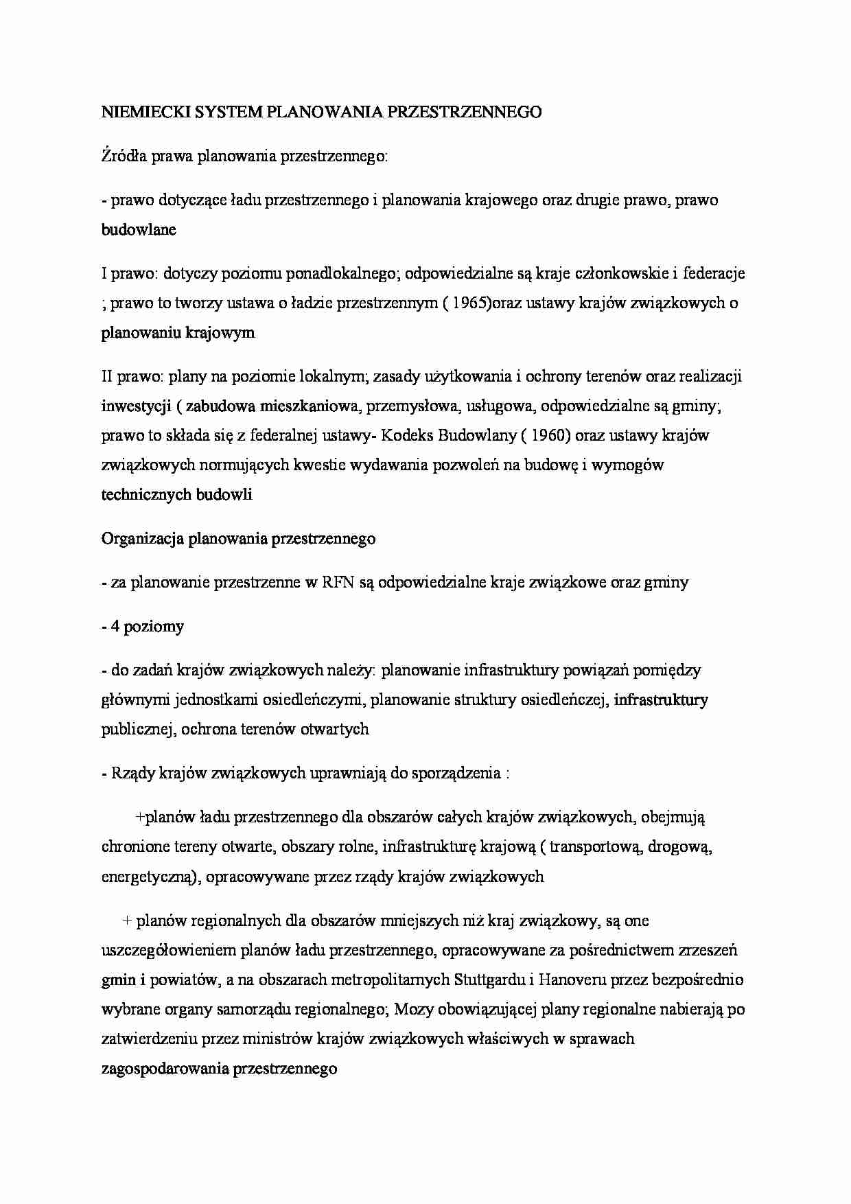 Niemiecki system planowania przestrzennego. - strona 1