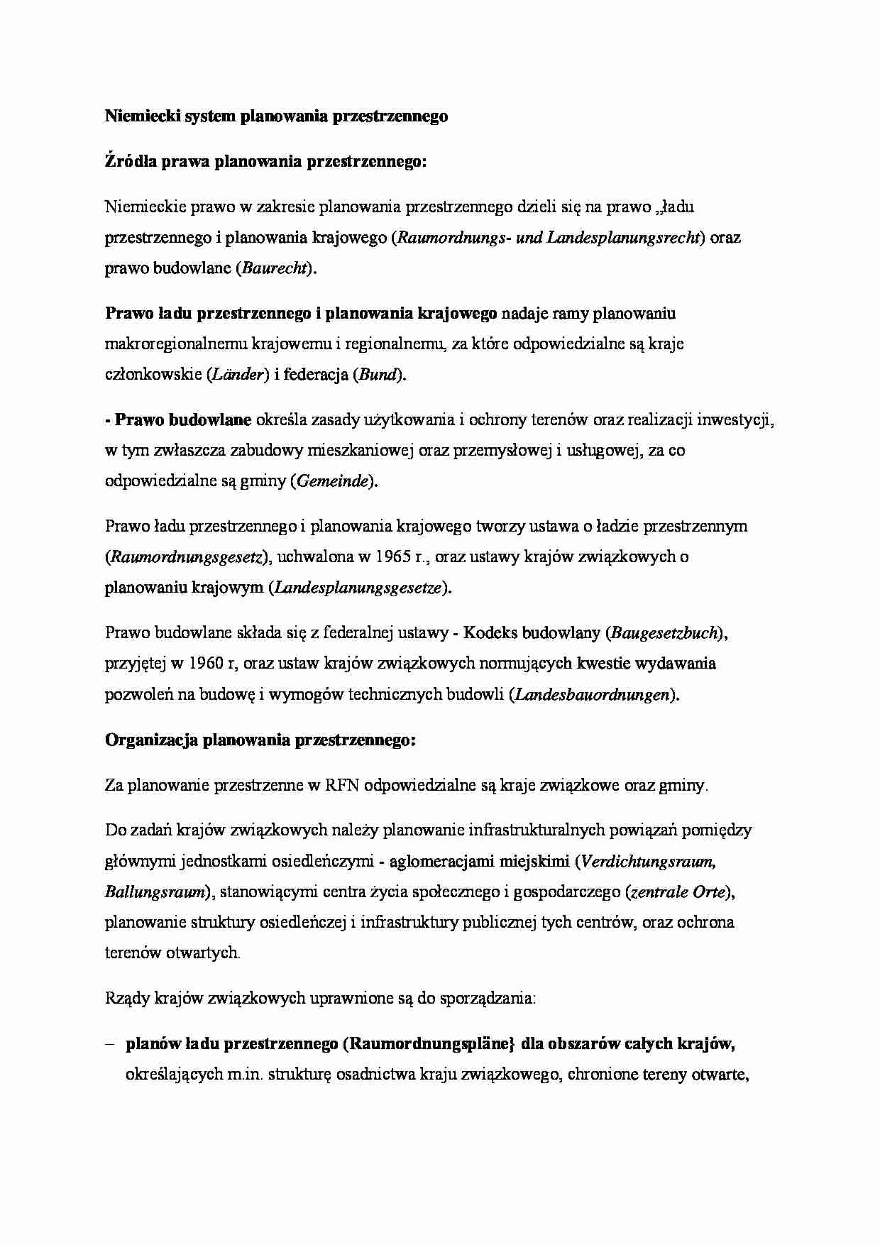 Niemiecki system planowania przestrzennego - strona 1