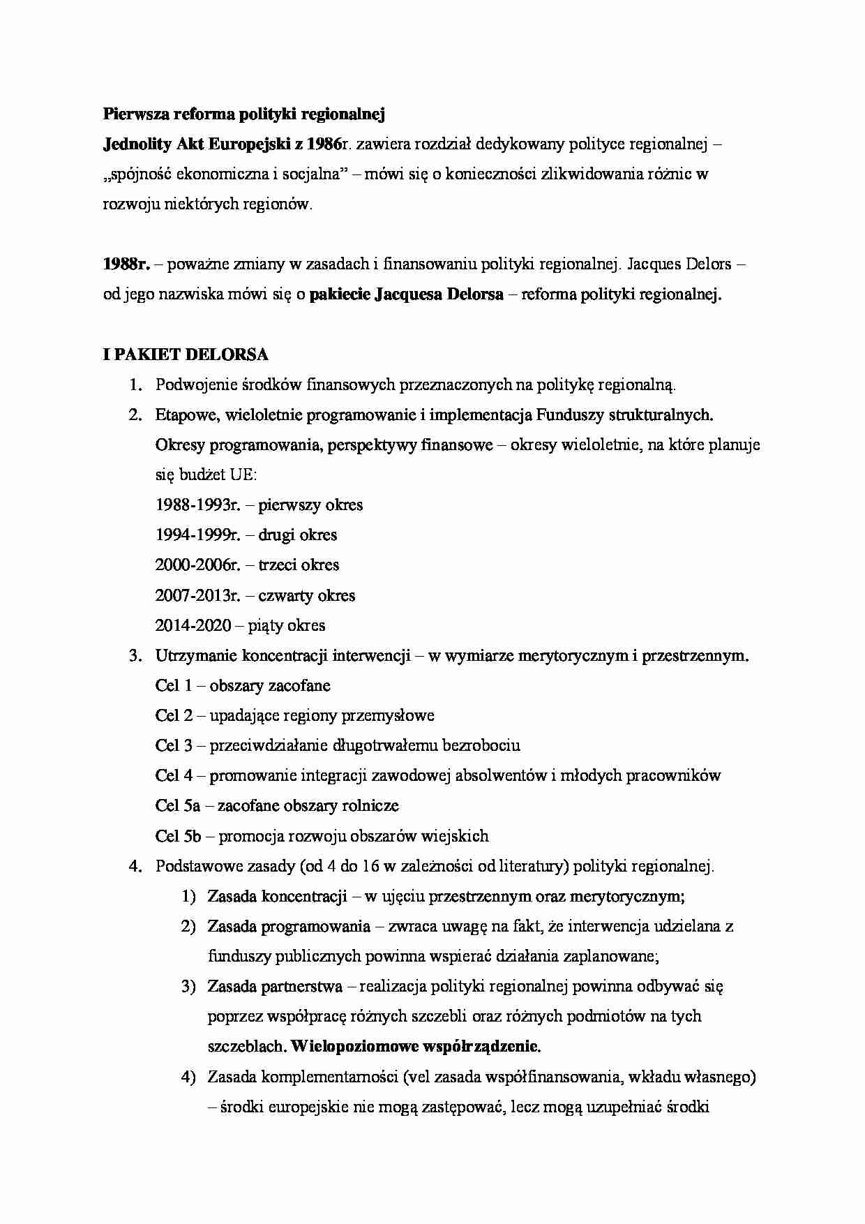 Pierwsza reforma polityki regionalnej - strona 1