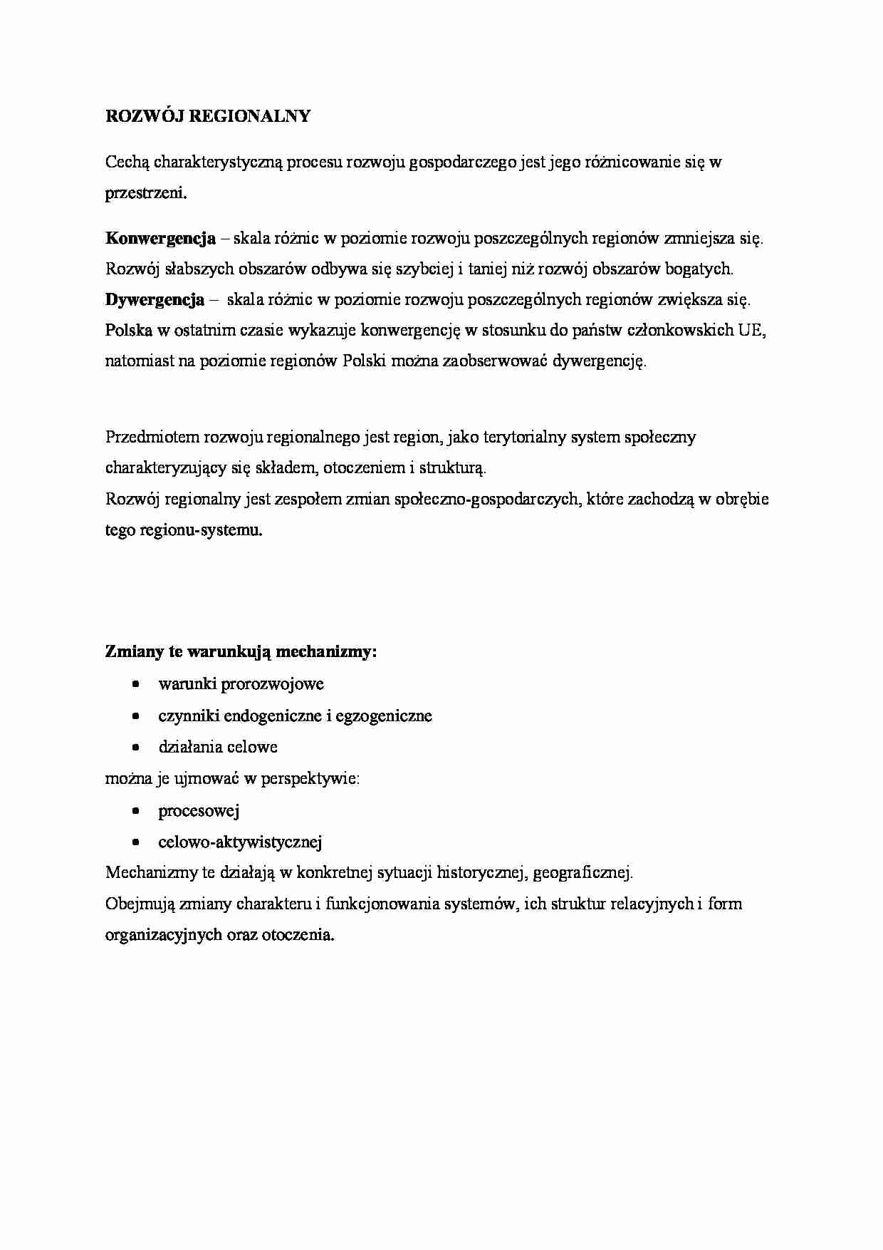 Rozwój regionalny - informacje. - strona 1