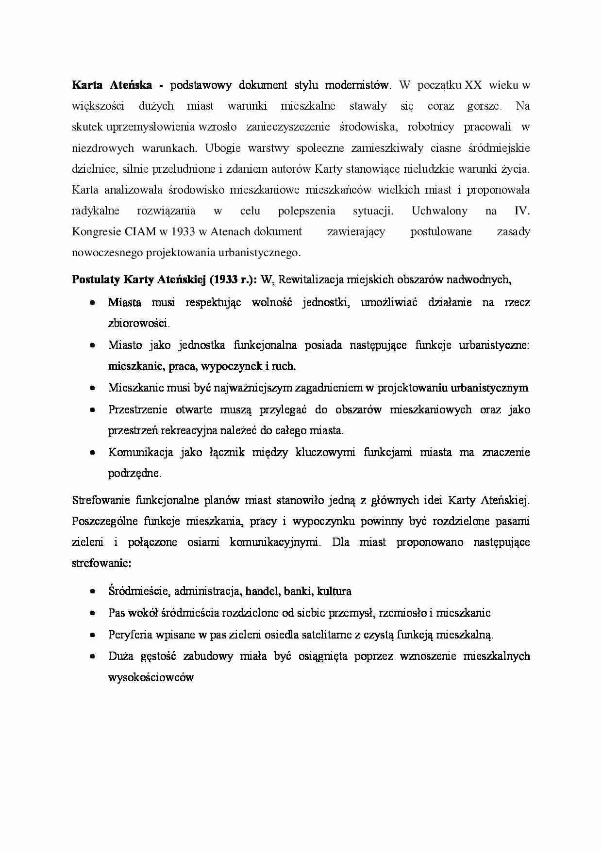 Karta Ateńska i jej postulaty. - strona 1