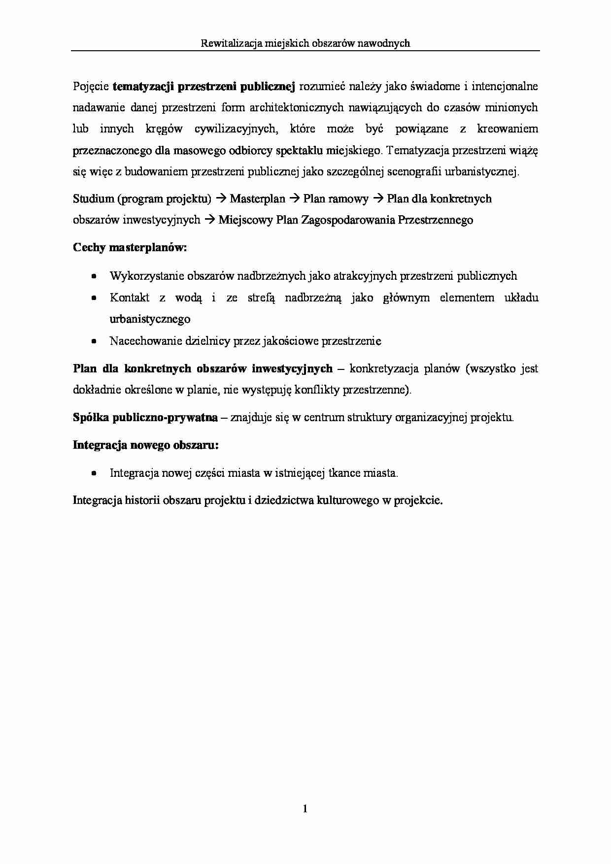 Pojęcie tematyzacji przestrzeni publicznej - strona 1