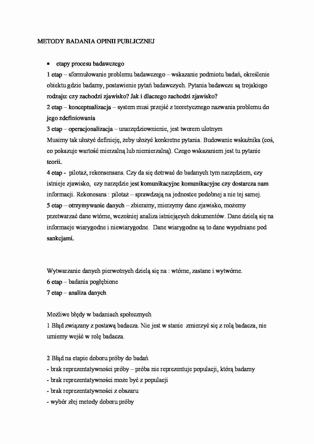 Metody badania opinii publicznej. - strona 1