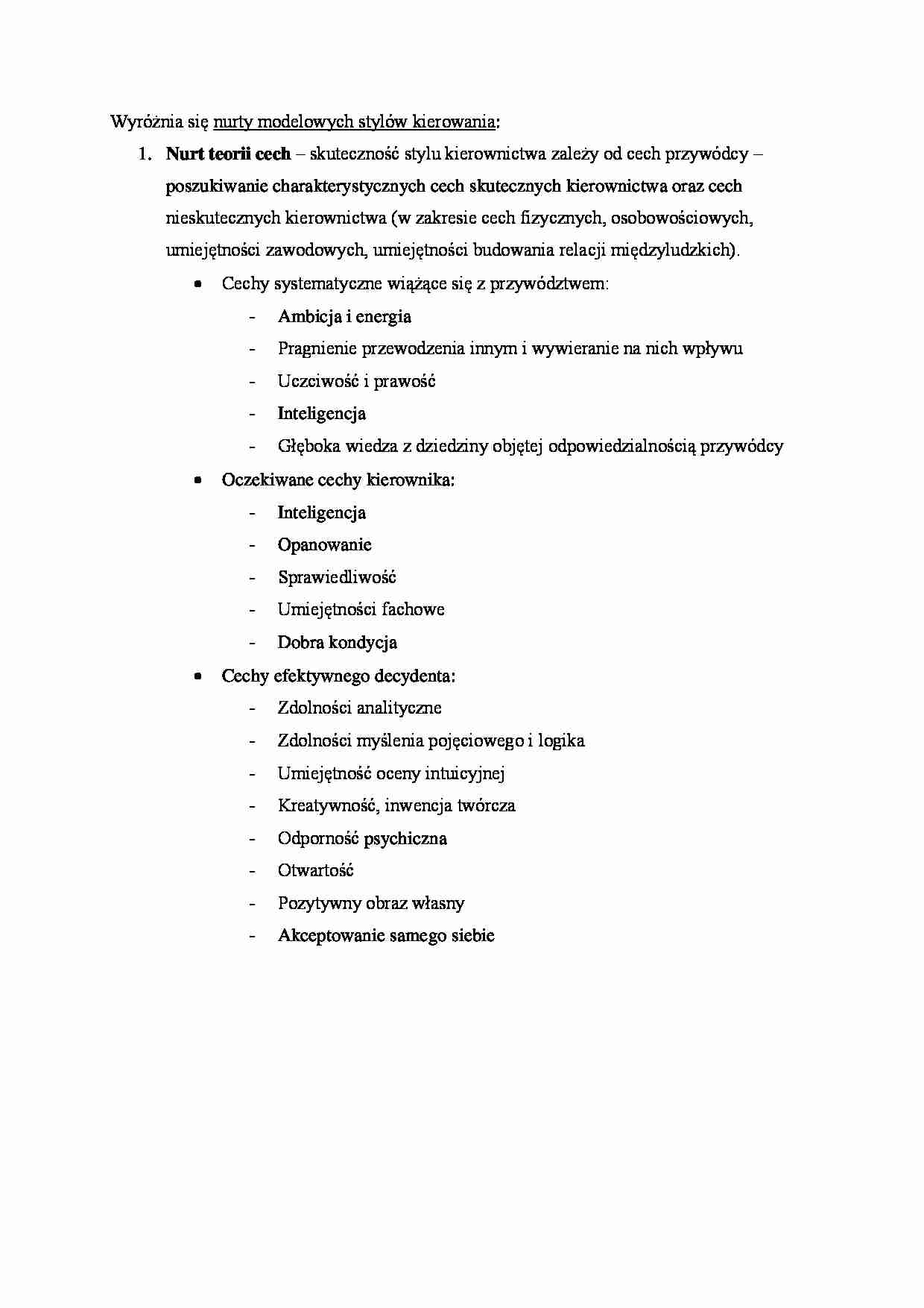 Nurty modelowych stylów kierowania - strona 1