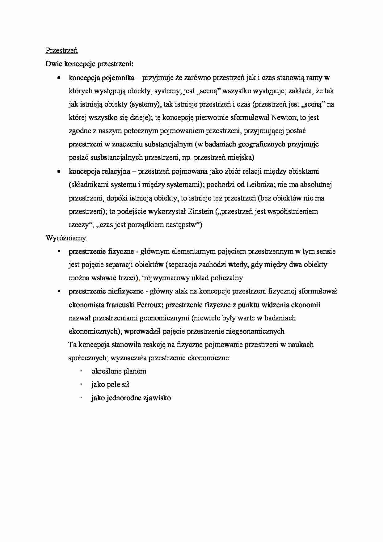 Przestrzeń - definicja i rodzaje. - strona 1