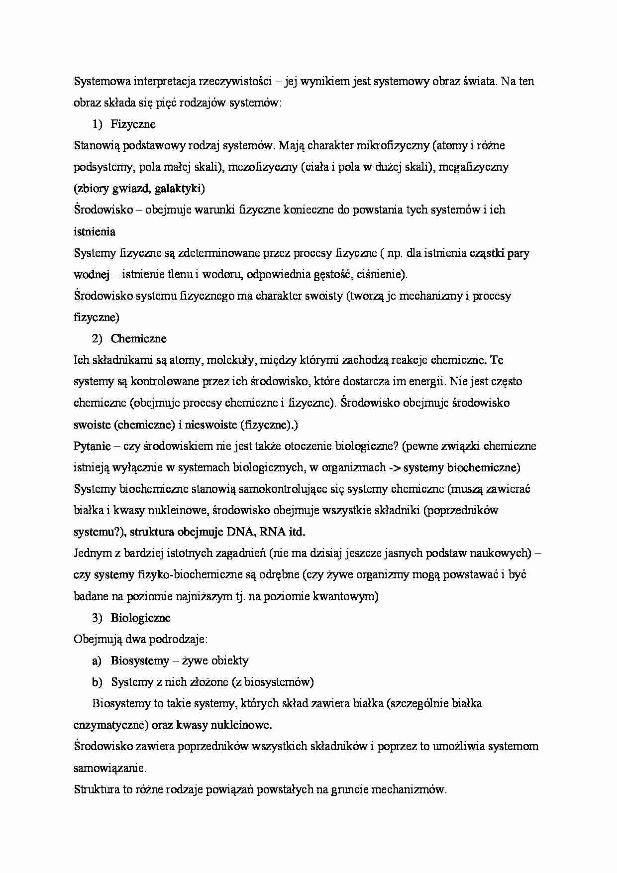 Systemowa interpretacja rzeczywistości - strona 1