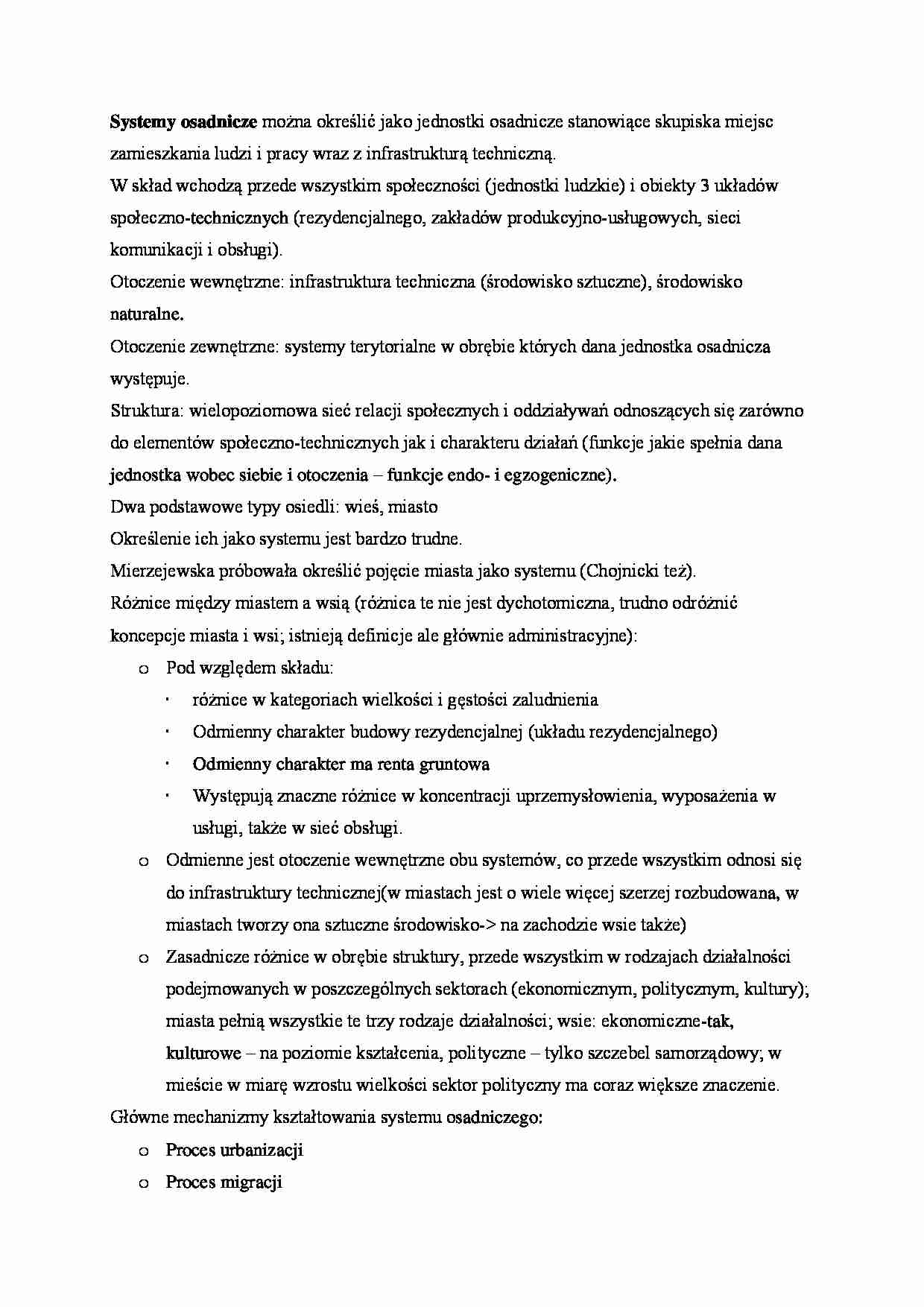 Systemy osadnicze - omówienie - strona 1