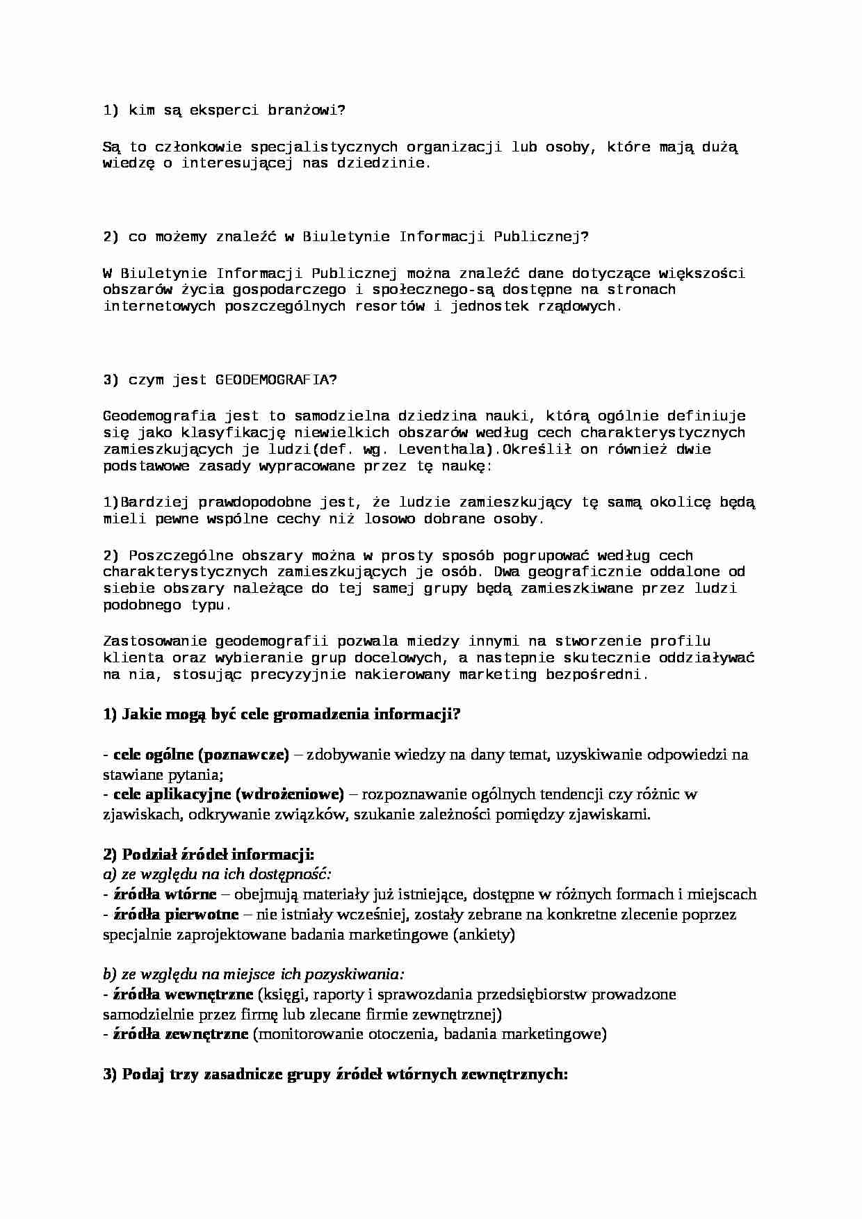 Pytania na egzamin - opracowanie - strona 1